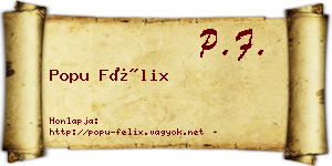 Popu Félix névjegykártya